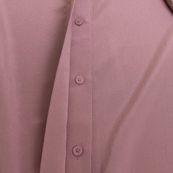 Aritzia Babaton Academy 100% Silk Blouse Button Up Red Willow Mauve Pink - Picture 7 of 13